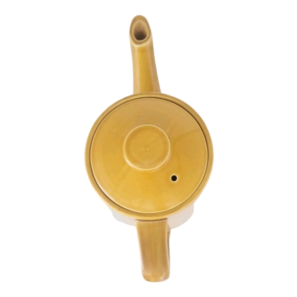 Vintage Harmony House Sears Iron Stone Yellow Gold Coffee Tea Pot with Lid 4267 - Picture 3 of 8